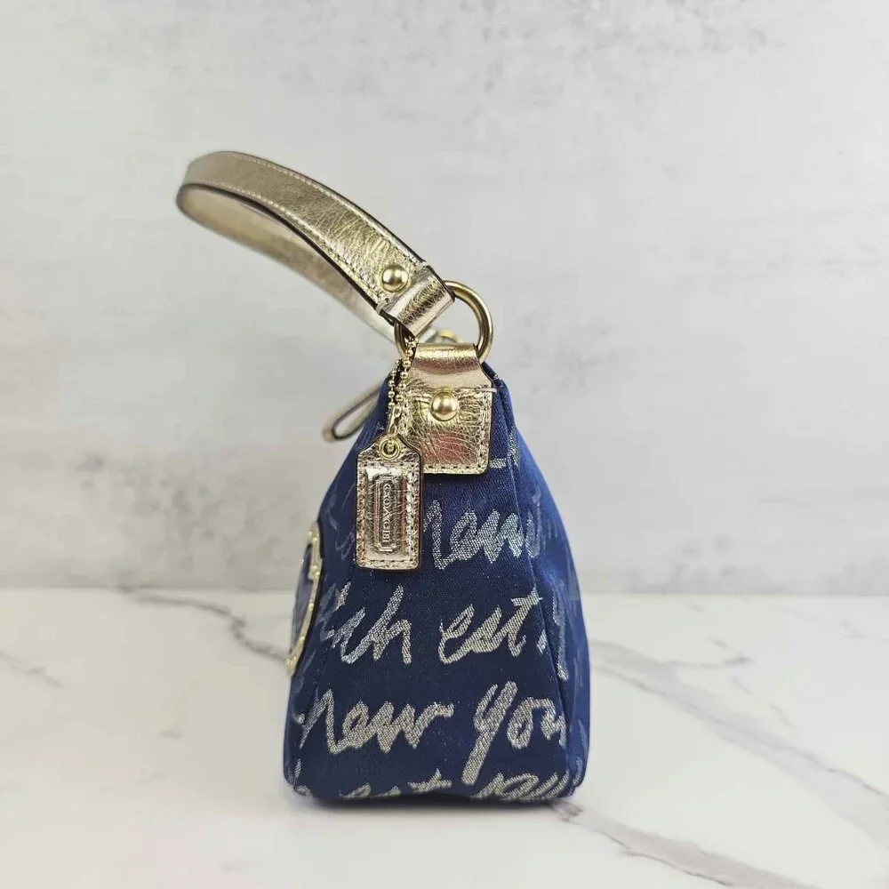 Coach Poppy New York Script Y2K Baguette Shoulder Bag - Picture 4 of 11